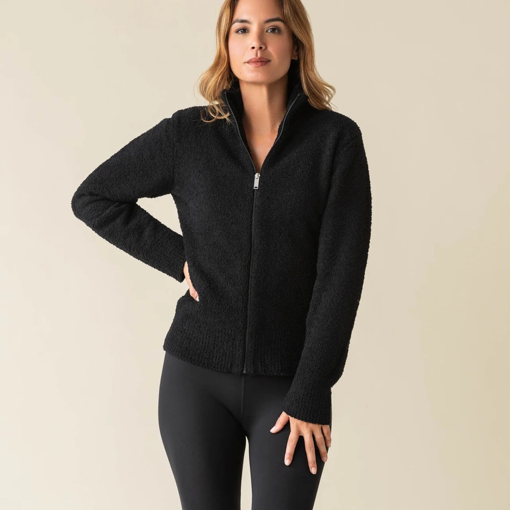 Kashwere | NWT Women’s Full Zip Jacket Solid in Black Small Chenilla Lite